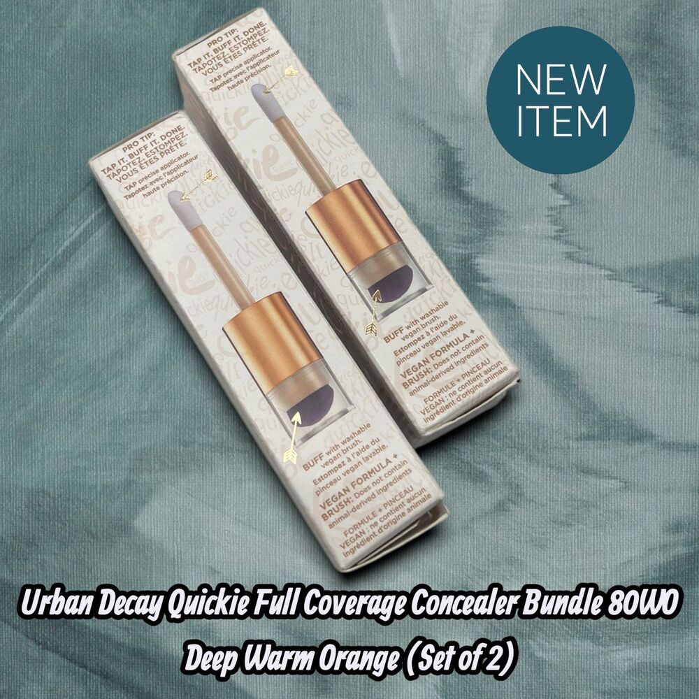 New Urban Decay Quickie Full Coverage Concealer Bundle 80WO Deep Warm Orange (Se - Picture 5 of 9